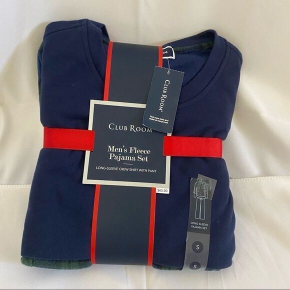Club Room Men’s Fleece Pajama Set Navy Hunter - Picture 2 of 4